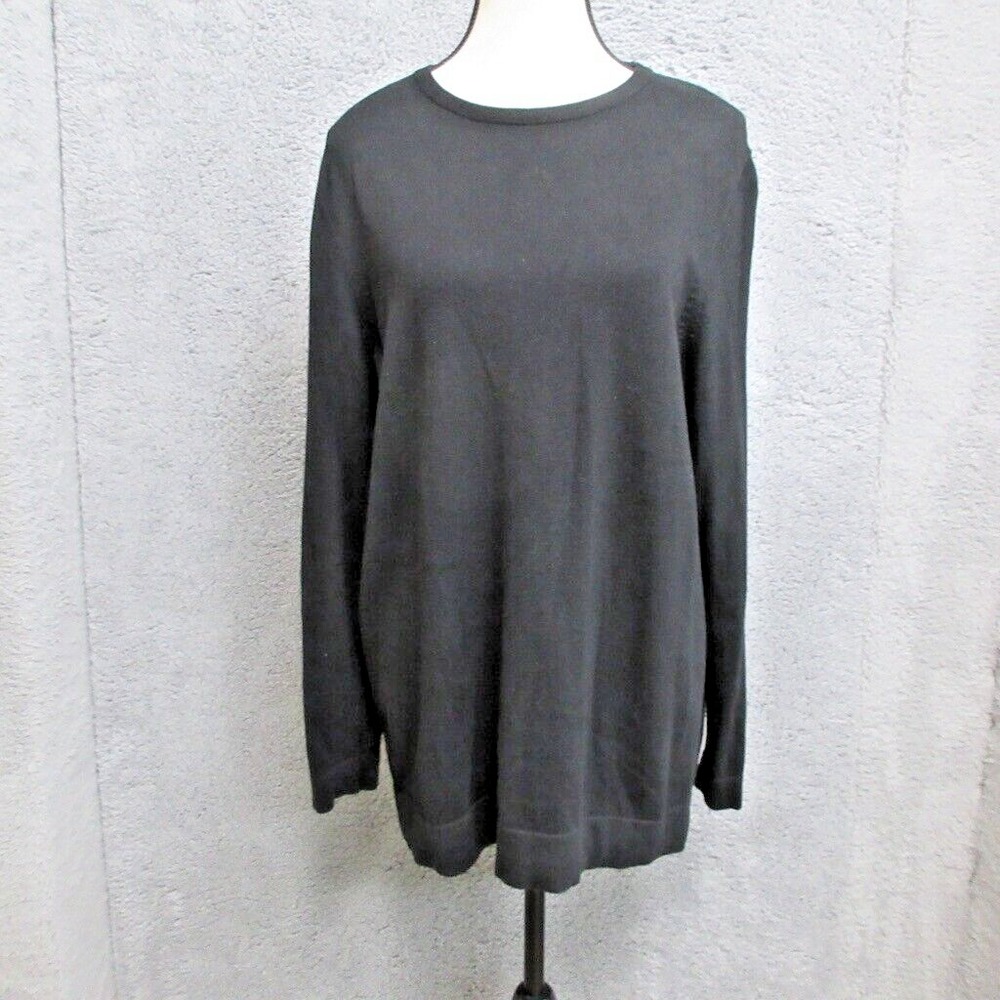 J Jill Sweater Women M Black Quiet Luxury Minimalist Essential Capsule Modern
